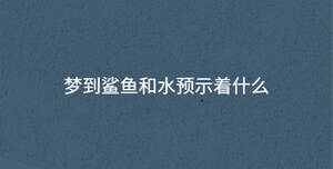 夢到鯊魚和水預示著什么