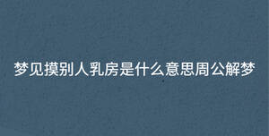夢見摸別人乳房是什么意思周公解夢