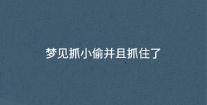 夢(mèng)見(jiàn)抓小偷并且抓住了