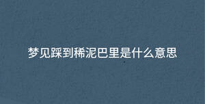 夢(mèng)見(jiàn)踩到稀泥巴里是什么意思