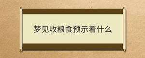 夢見收糧食預示著什么