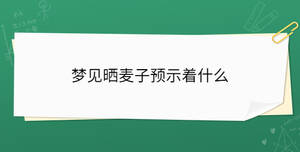 夢見曬麥子預示著什么