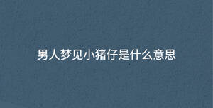 男人夢見小豬仔是什么意思
