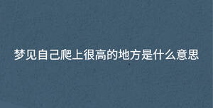 夢(mèng)見(jiàn)自己爬上很高的地方是什么意思