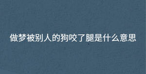 做夢被別人的狗咬了腿是什么意思