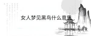 女人夢見黑鳥什么意思